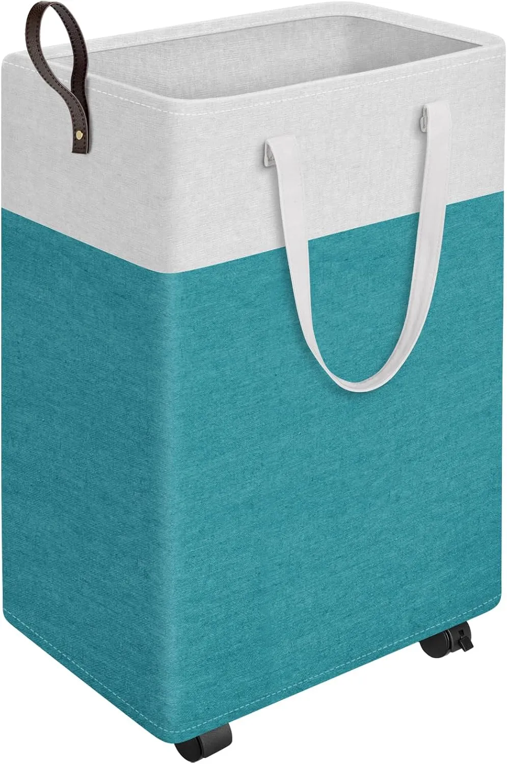 HomeHacks 75L Rolling Laundry Basket with Wheels, Collapsible & Waterproof Laundry Hamper, Mobile Clothes Hamper, Storage Laundry Bins with Handles for Laundry Room, Bedroom, Bathroom & Dorm, Green