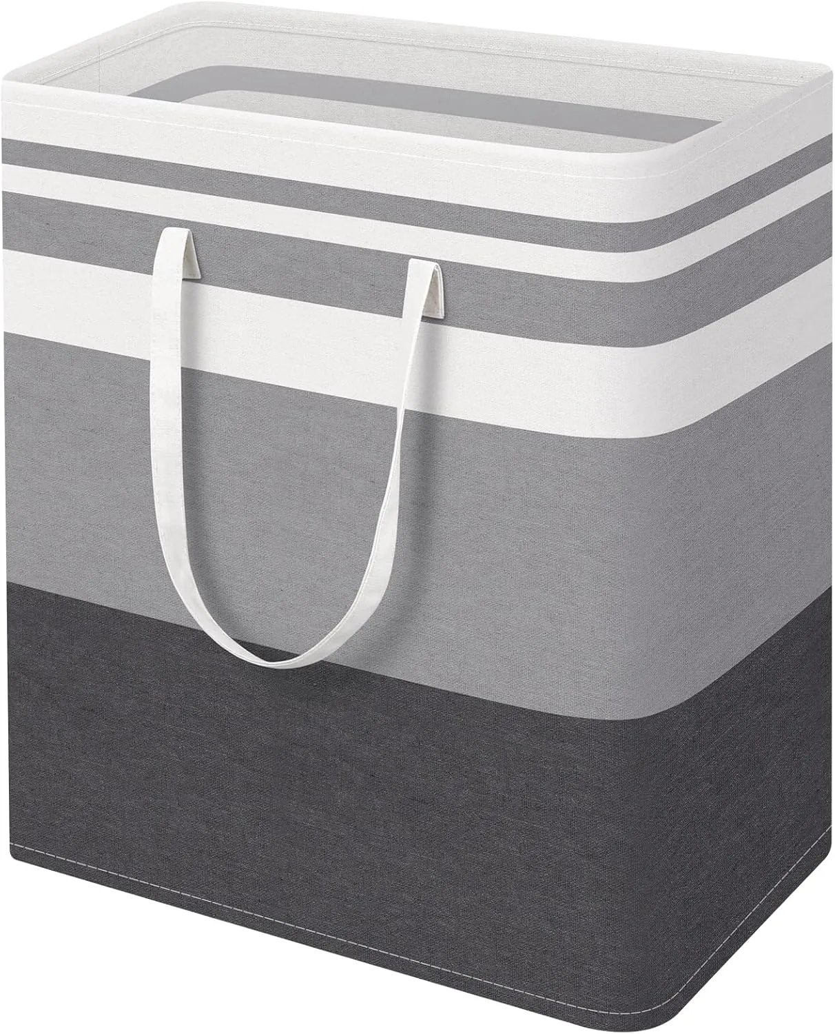 HomeHacks Large Laundry Basket, Waterproof, Freestanding Laundry Hamper, Collapsible Tall Clothes Hamper with Extended Handles for Clothes in The Dorm and Family-(Gradient Grey, 125L)