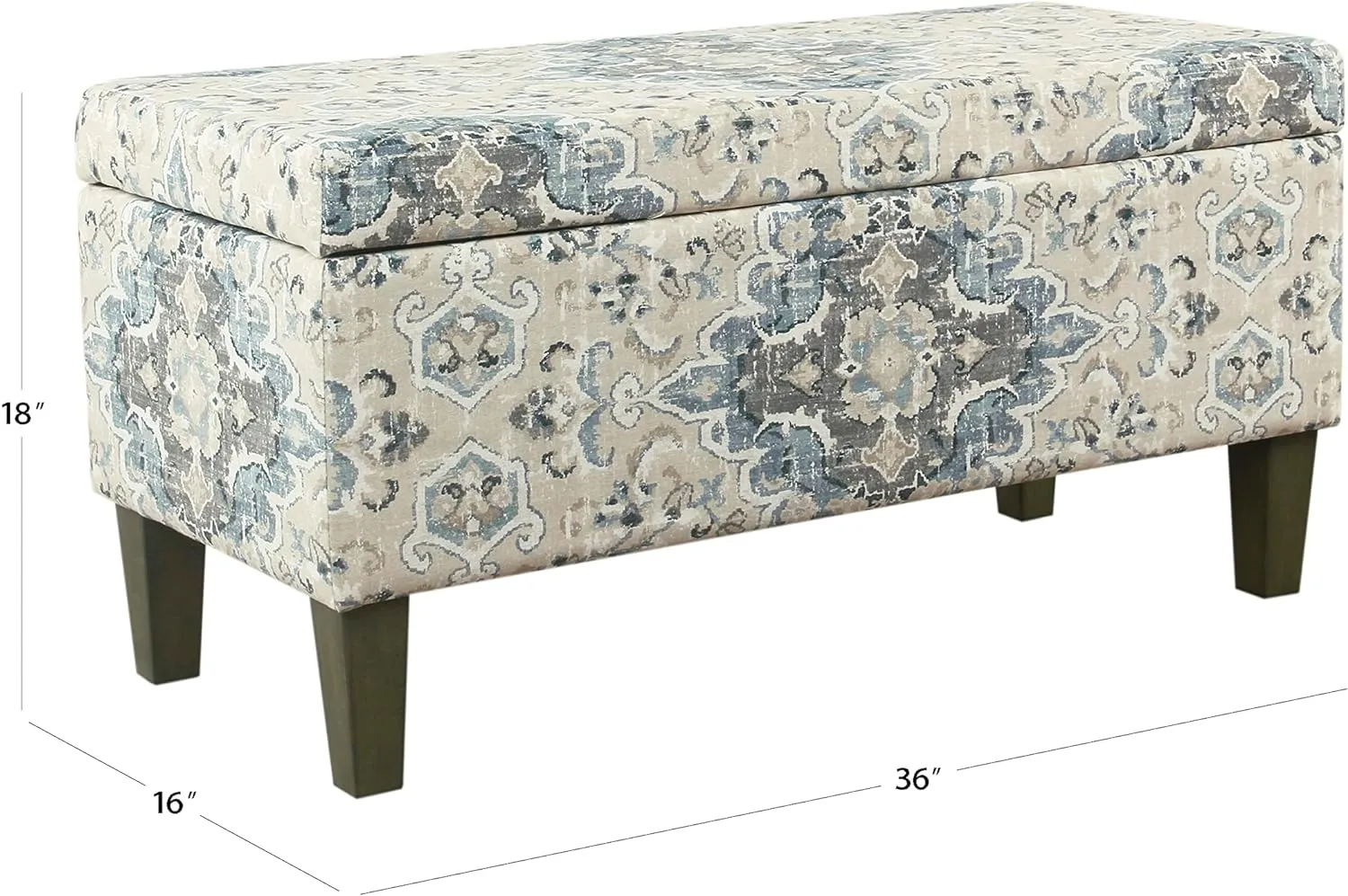 HomePop Large Decorative Storage Bench - Antiqued Blue