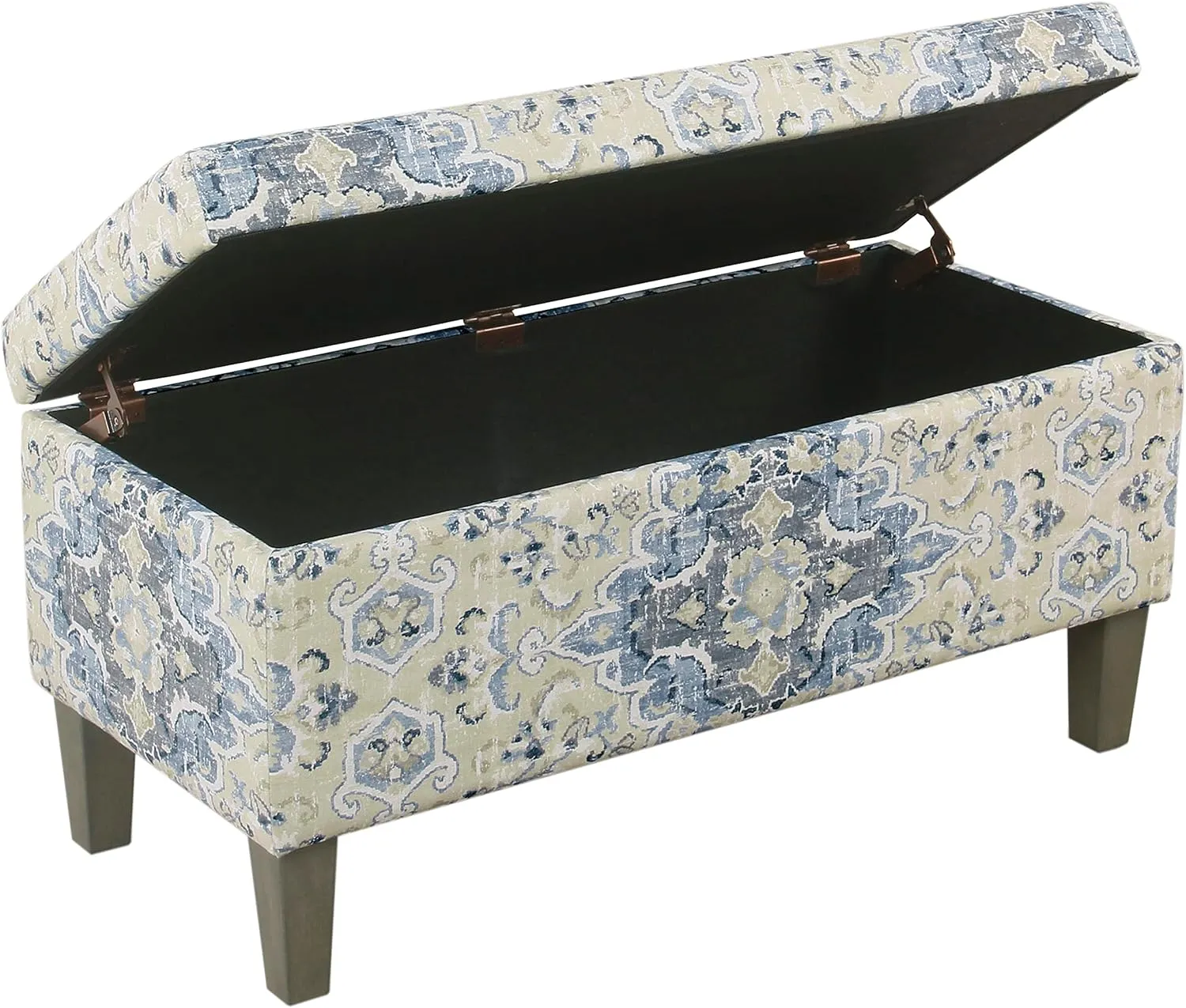 HomePop Large Decorative Storage Bench - Antiqued Blue