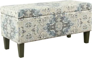 HomePop Large Decorative Storage Bench - Antiqued Blue