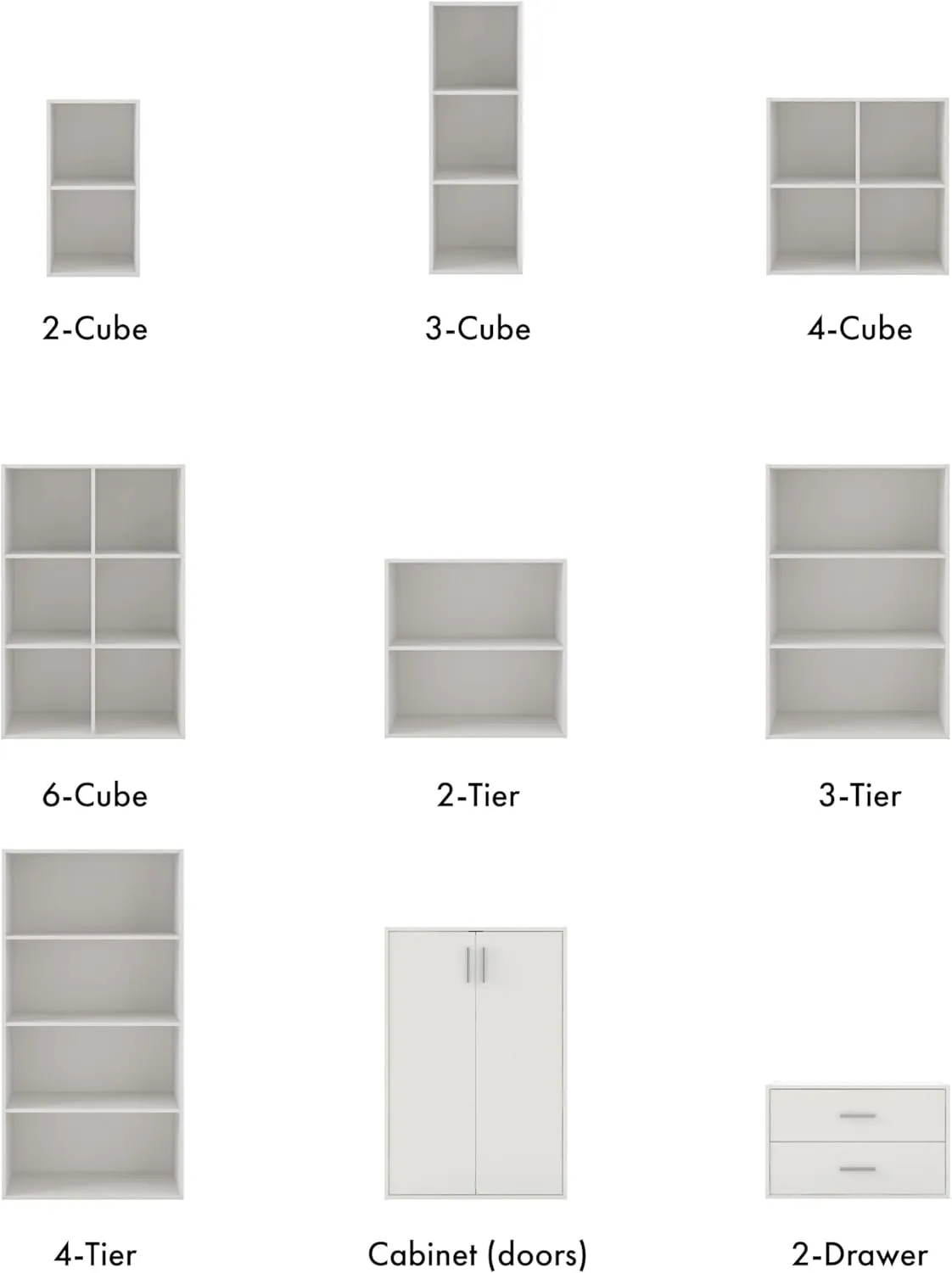 HOMES: INSIDE   OUT Apexa 2 Cube Storage Organizer Shelves, Stackable Wood Bookcase Fits Cubby Bins for Organization, Dorm Teen Room Decor & Home Office, White