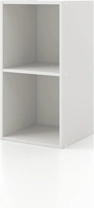 HOMES: INSIDE   OUT Apexa 2 Cube Storage Organizer Shelves, Stackable Wood Bookcase Fits Cubby Bins for Organization, Dorm Teen Room Decor & Home Office, White