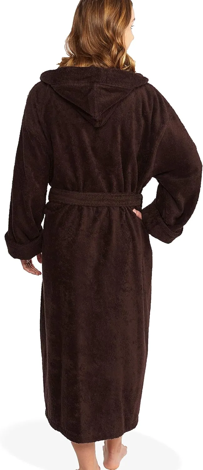 Hooded Terry Bathrobe Unisex, 100% Combed Pure Turkish Cotton, Made in Turkey