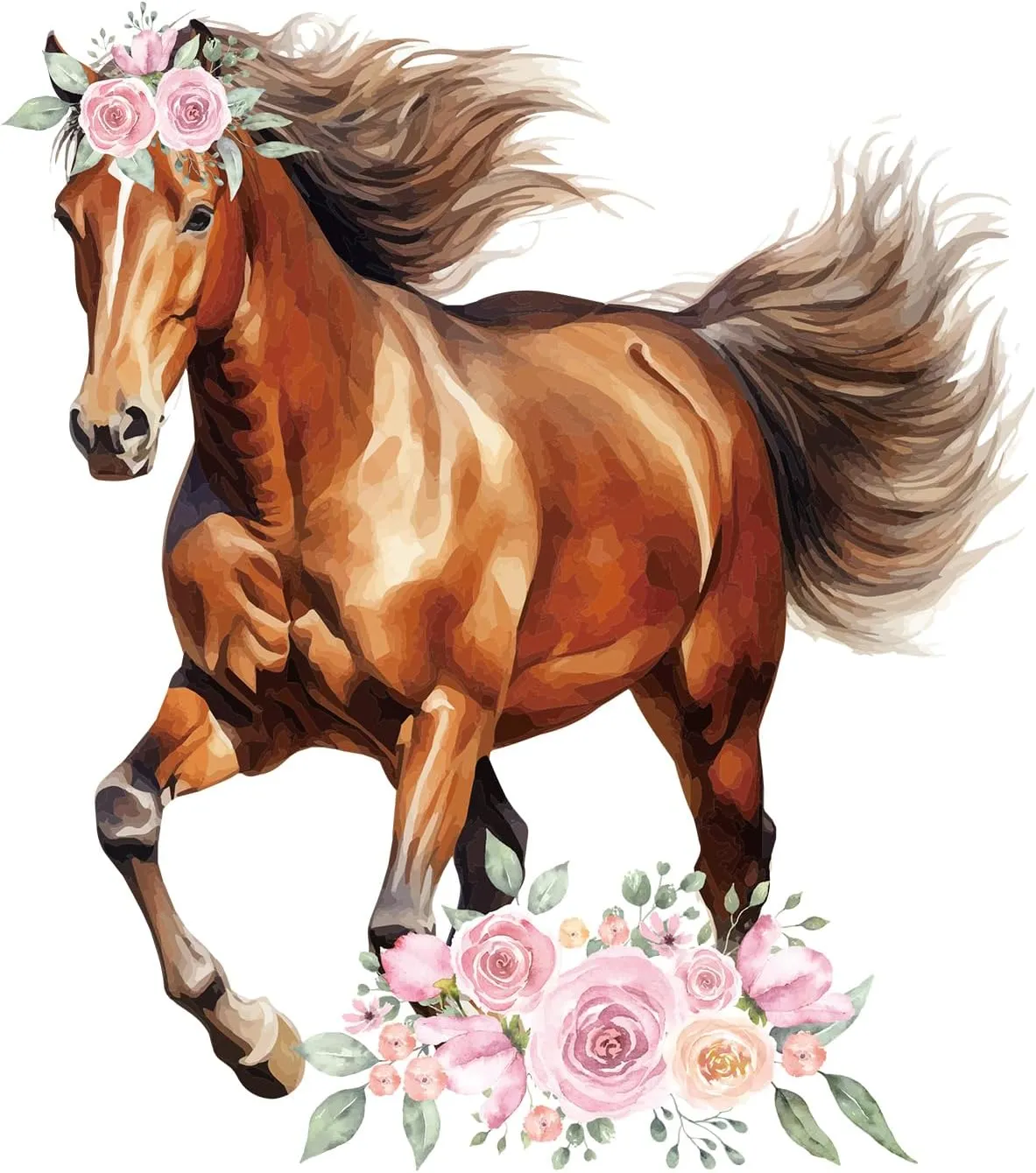 Horse Canvas Tote Bag - Personalized Horses Totes Gifts for Women Girls Her Portable Travel Floral HandBag with Zipper for Mom Friends Party Birthday Mother's Day Gift Appreciation Present