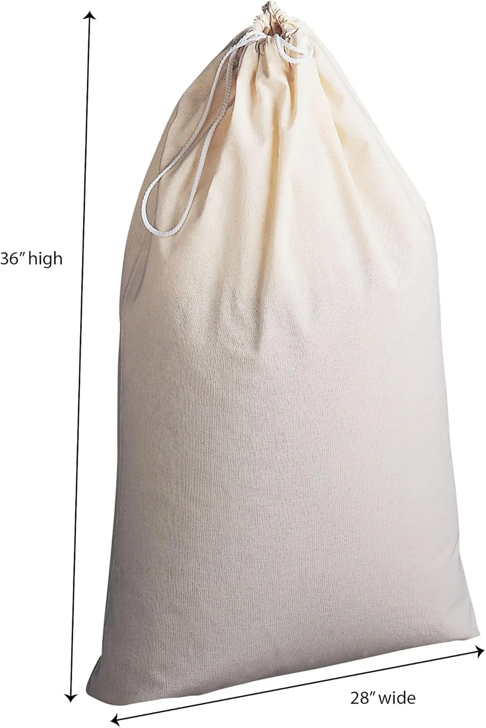 Household Essentials 120 Extra Large Natural Cotton Laundry Bag | Beige