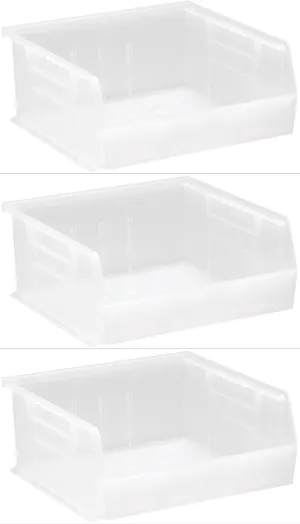 Hudson Exchange 11" x 11" x 5" (3 Pack) Plastic Stackable Storage Bin and Hanging Container, Clear