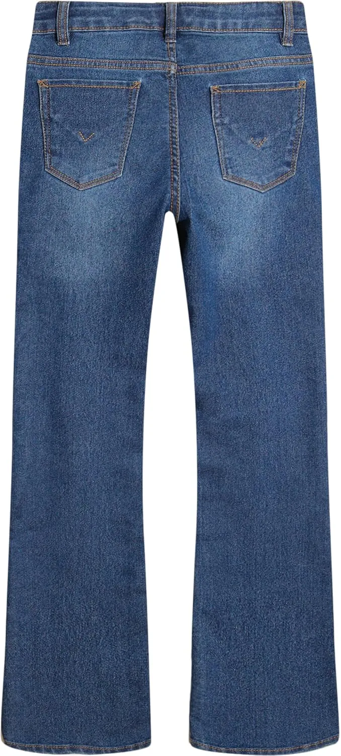 HUDSON Girls' Stretch Denim Jeans, Bell-Bottom Style Pants with Flared Legs