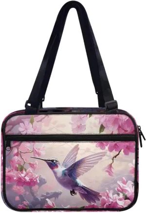 Hummingbird Bible Bags for Women Large Bible Cover with Handles Shoulder Strap Spring Birds Bible Carrying Case Bible Book Cover Bible Study Supplies for Girls Kids Christian Gift