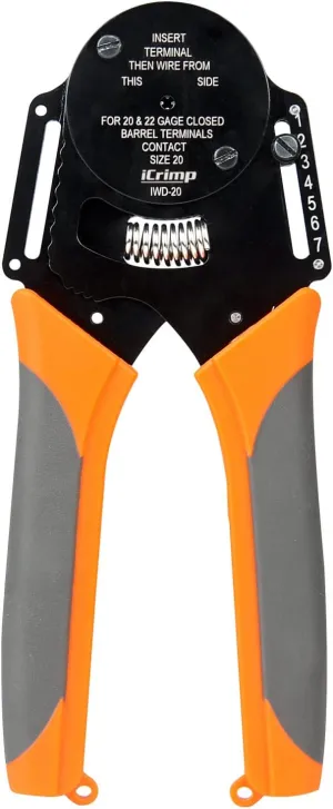 iCrimp Closed Barrel Crimper 4 way Indents,8 Impressions for Deutsch Solid Contacts gage 20&22(IWD-20)