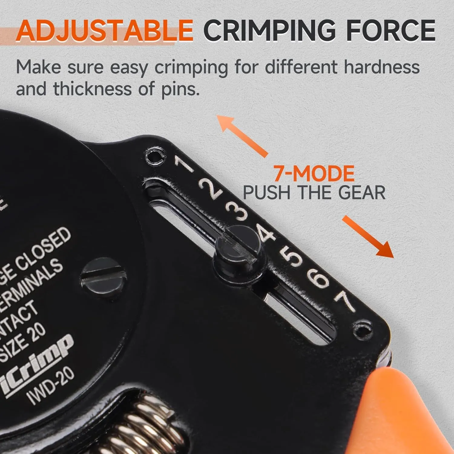 iCrimp Closed Barrel Crimper 4 way Indents,8 Impressions for Deutsch Solid Contacts gage 20&22(IWD-20)