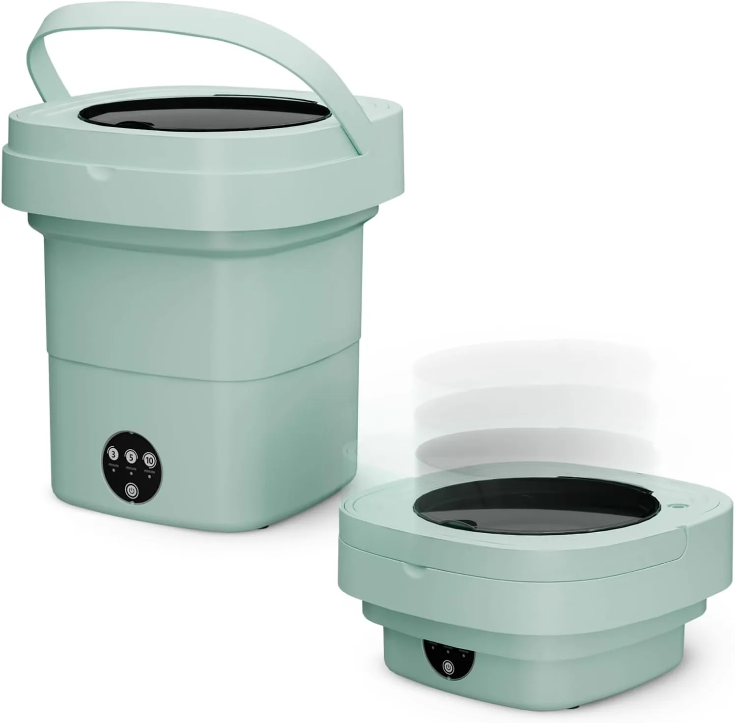iJoy Portable Washing Machine (11L) with 3 Time Modes Mini Washer Deep Cleaning Automatic, Small Washing Machine for Underwear and Small Clothes during Travel - Large Capacity (Green)