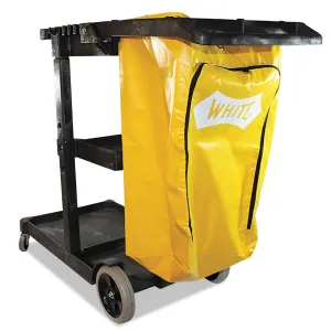 Impact Products 6850 Janitor's Cart with 25 gal Blue Vinyl Bag, 11" x 36.5" x 23"