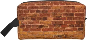 Industrial Brick Wall Background Print Large Capacity Cosmetic Organizer for Women and Men Portable Travel Makeup Pouch