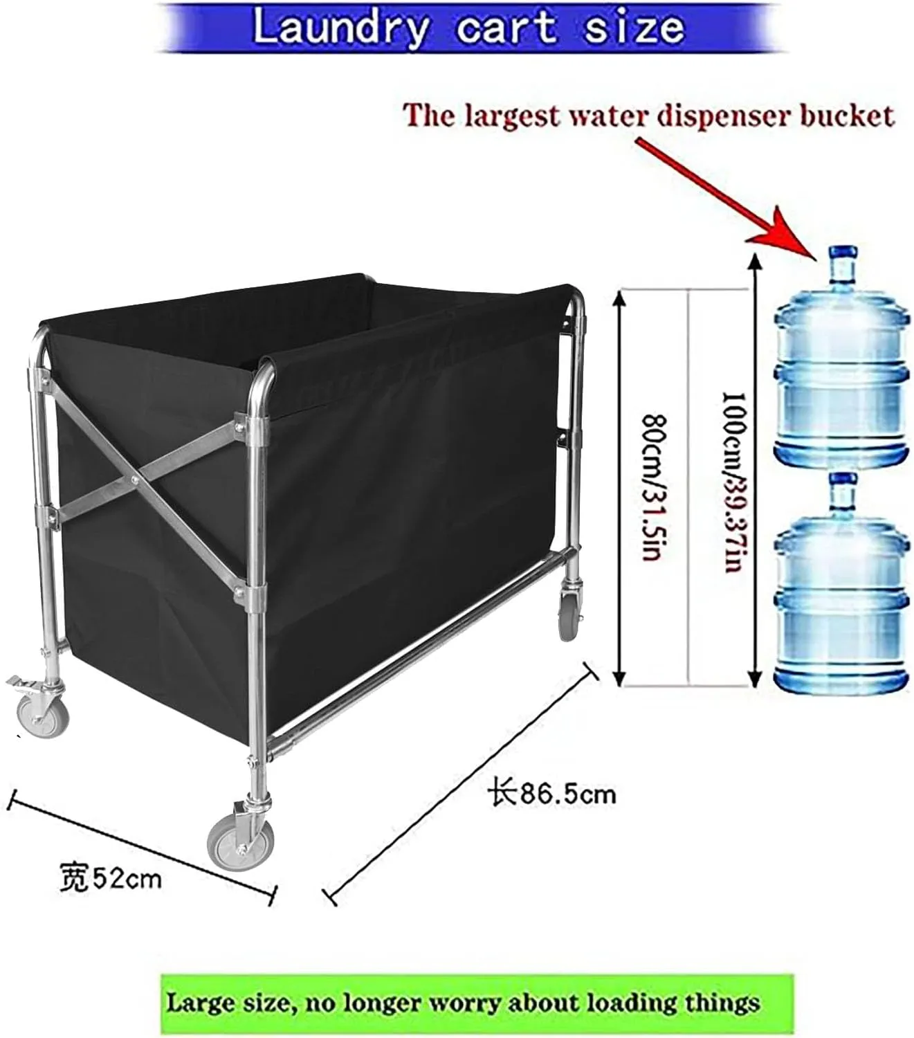Industrial Laundry Cart with Wheel 12 Bushel (400l) Commercial Collapsible Laundry Hamper Large Heavy Duty Rolling Laundry Basket Waterproof Laundry Trucks for Home Organizer Storage