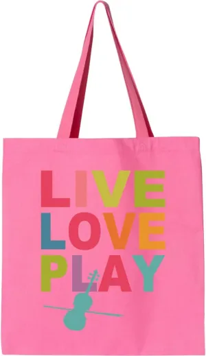 inktastic Live Love Play Violin Tote Bag