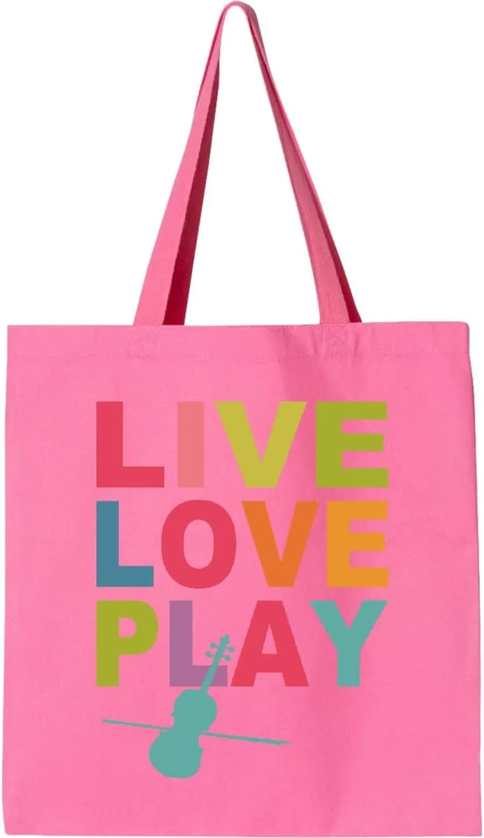 inktastic Live Love Play Violin Tote Bag