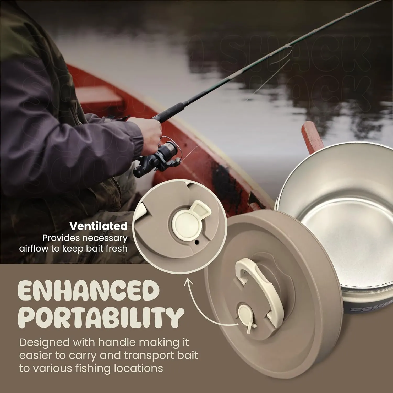 Insulated Live Bait Storage - Stainless Steel, Compact, Durable, Keeps Bait Fresh and Alive (Original)