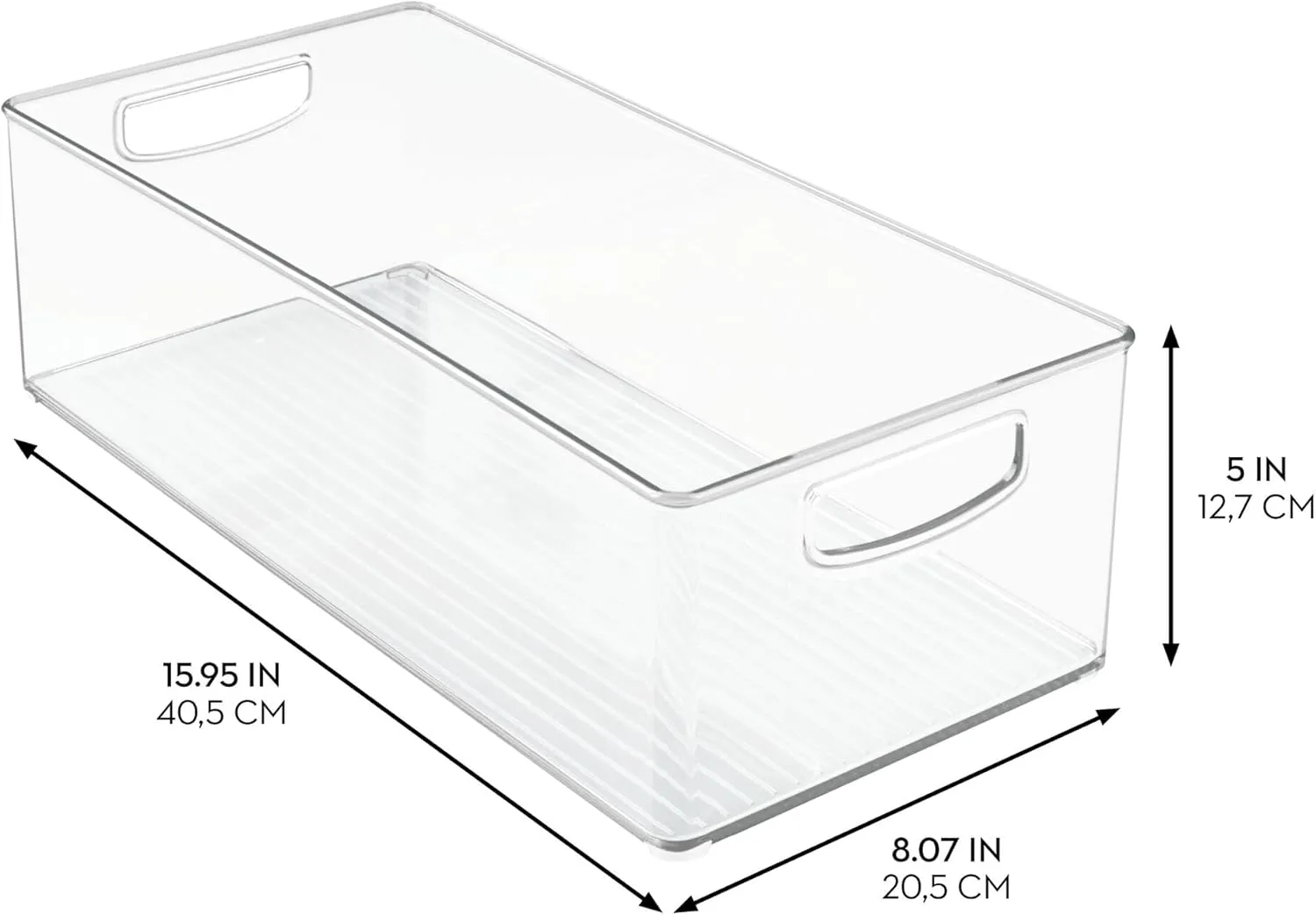 InterDesign iDesign Recycled Plastic Stackable Storage Bin for - Linus Collection - Clear