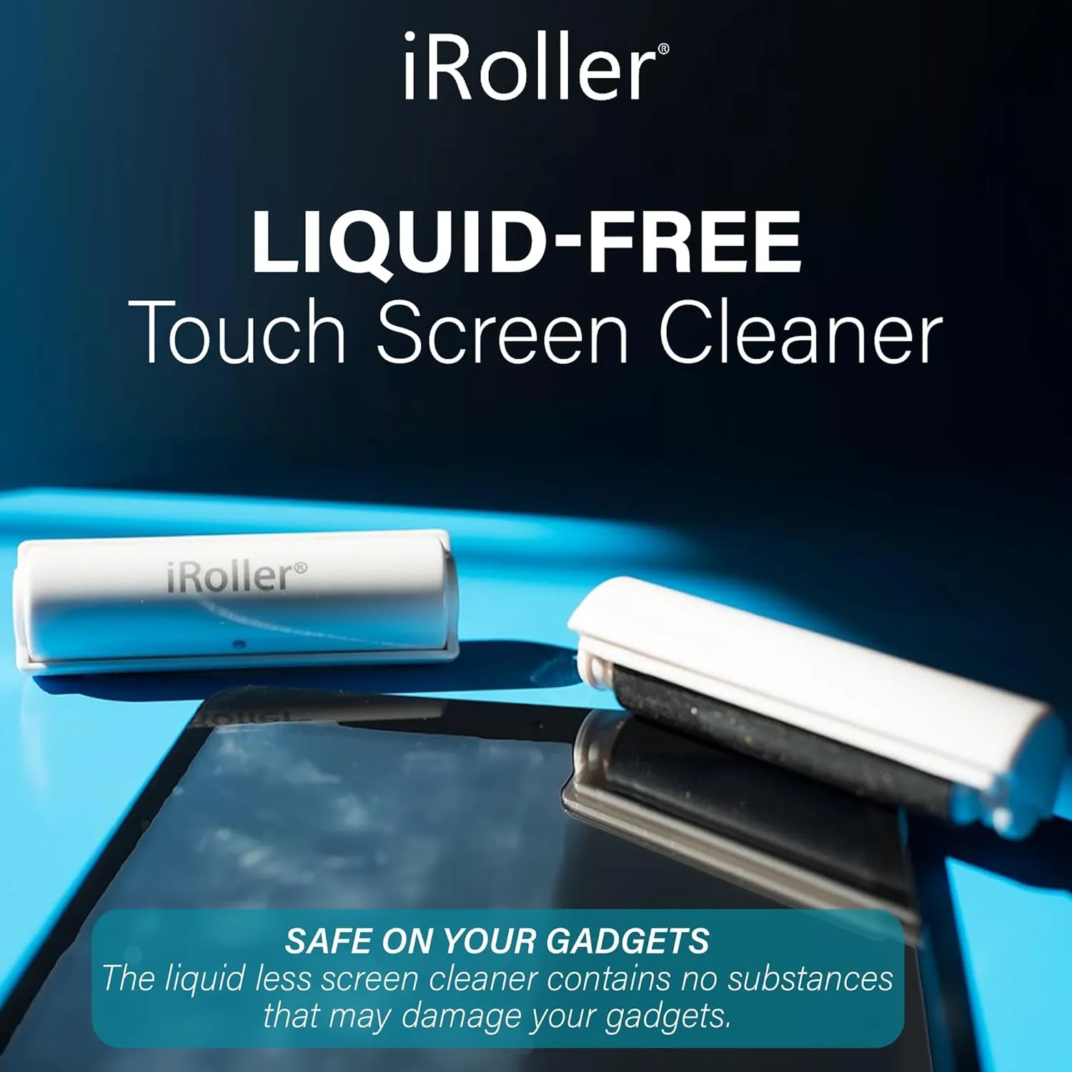 iPad Screen Cleaner by iRoller - Pack of 3 - No Need for Spray or Wipes, Liquid Free - Reusable & Washable -Portable Phone Screen Cleaner for Touchscreen- Ideal for Smartphone, Macbook, Monitor - 3.5"