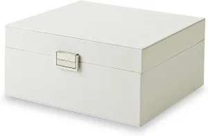 Jaclyn Smith Faux Leather Jewelry Box - White