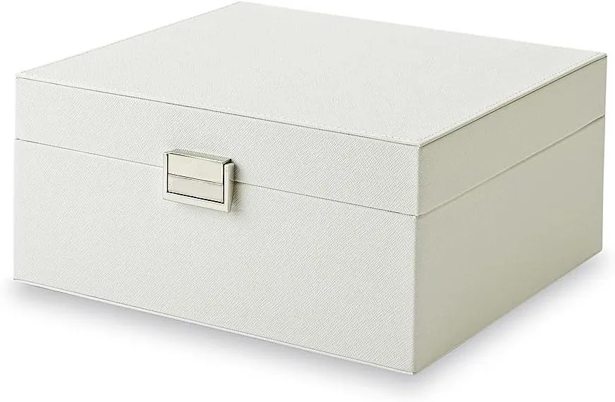 Jaclyn Smith Faux Leather Jewelry Box - White