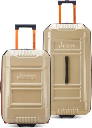 Jeep JH003B Hardside Expandable Luggage with Two Wheels, Warm Sand, 2 Piece Set 21/30 Inch