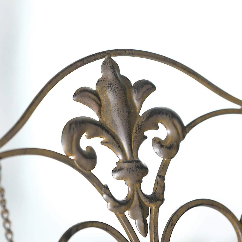 Jemeni Metal Fleur De Lis Cookbook Holder Recipe Stand for Kitchen, Antique Brown Finish……