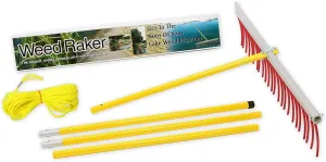 Jenlis Weed Raker Heavy Duty Aluminum Maintenance Tool, Lake Aquatic Landscaping Weed Removal Rake for Shoreline or Beach, Light Weight