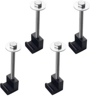 JGR Pickup Truck Tool Box Tie Downs Aluminum J Hook Crossover 4 Pack, Black