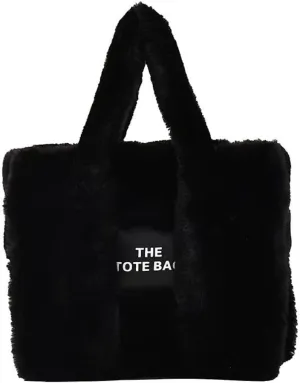 JHTPSLR Fuzzy Tote Bag for Women Winter Furry Handbag Light Academia Aesthetic Stuff