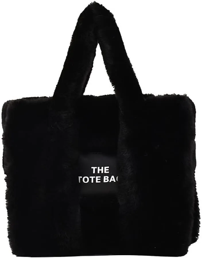 JHTPSLR Fuzzy Tote Bag for Women Winter Furry Handbag Light Academia Aesthetic Stuff