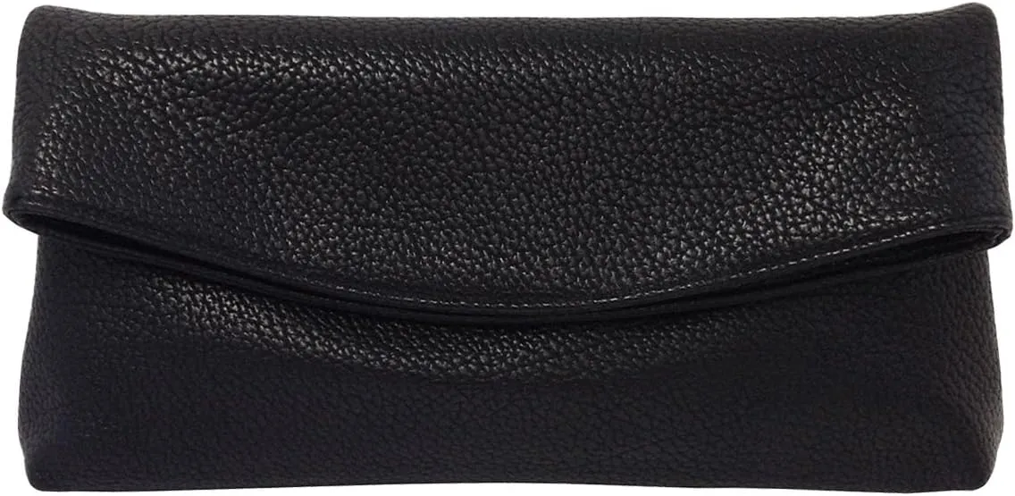 JNB Faux Leather Oversize Foldover Clutch