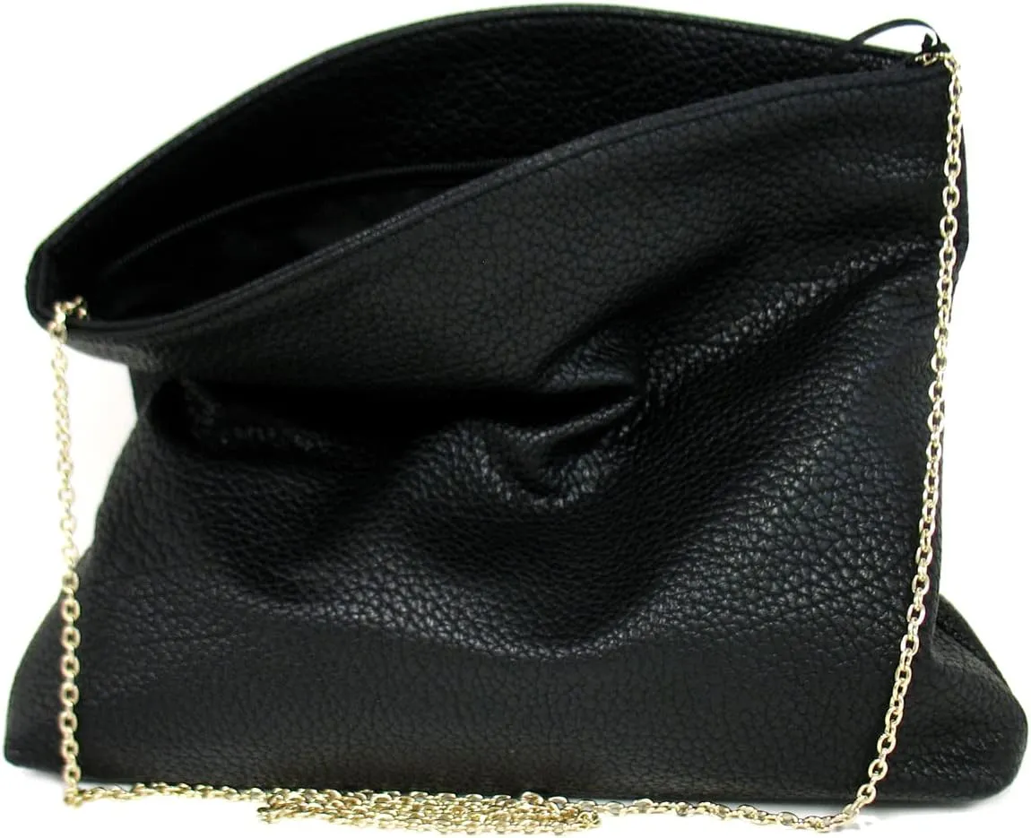 JNB Faux Leather Oversize Foldover Clutch