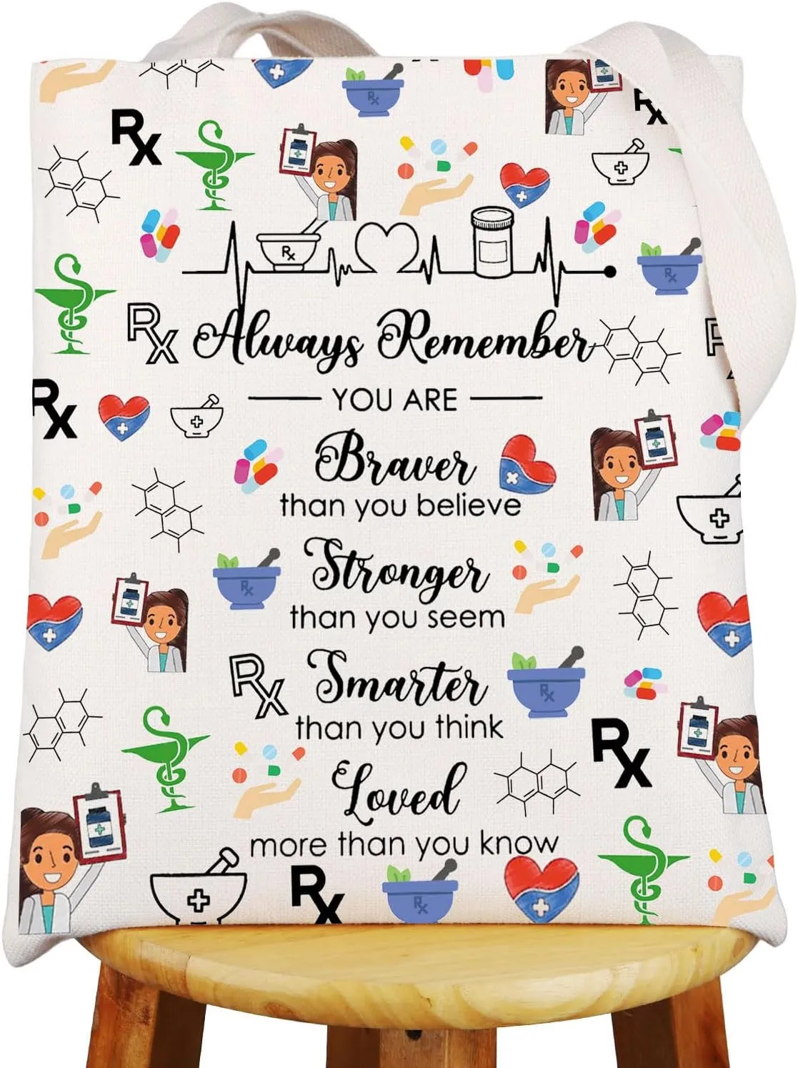 JNIAP Pharmacy Technician Tote Bag Pharmacist Gifts Rx Pharmacy Tech Reusable Bag Pharmacist Tote Bag