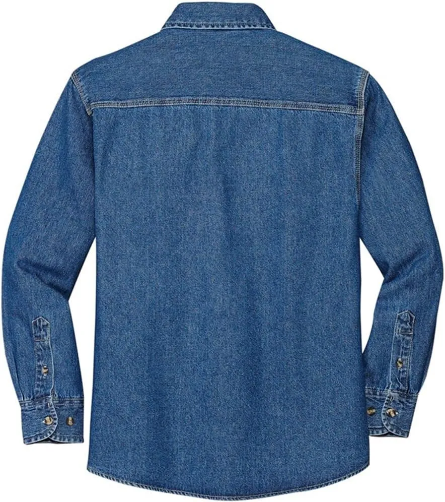 Joe's USA Mens Long Sleeve Heavyweight Denim Shirts XS-4XL