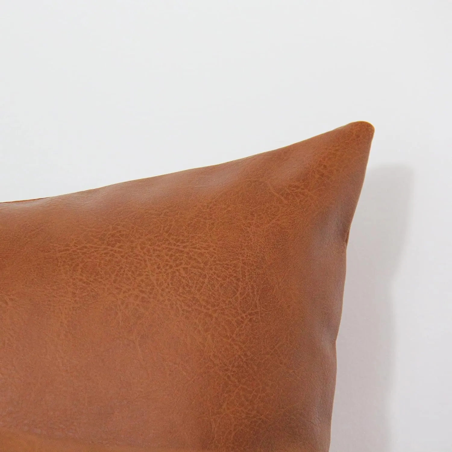 JOJUSIS Faux Leather Throw Pillow Covers 20x20 Inch Set of 2 Decorative Modern Boho Farmhouse Pillowcases for Couch Sofa Bed Orange Brown