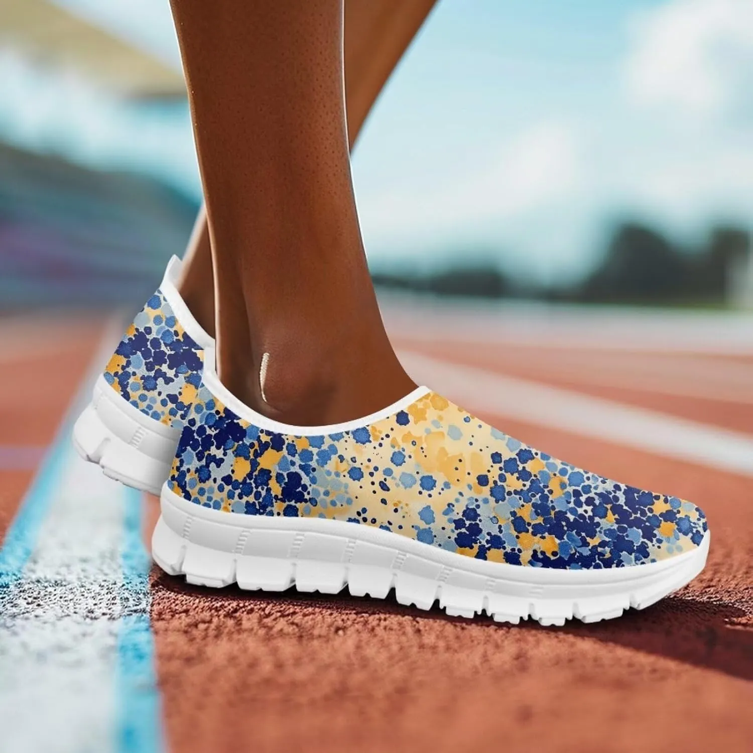 JoyLamoria Bright Blossom Walking Shoes Travel Clog Slip on Causal Loafer with Floral Print Fashion Sneakers for Men Women