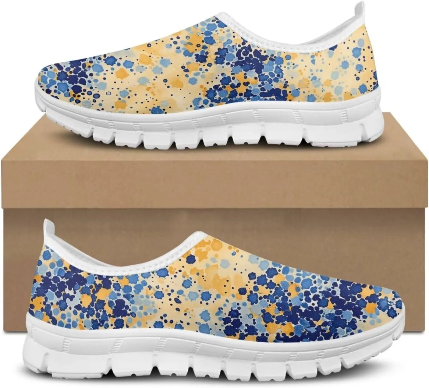 JoyLamoria Bright Blossom Walking Shoes Travel Clog Slip on Causal Loafer with Floral Print Fashion Sneakers for Men Women