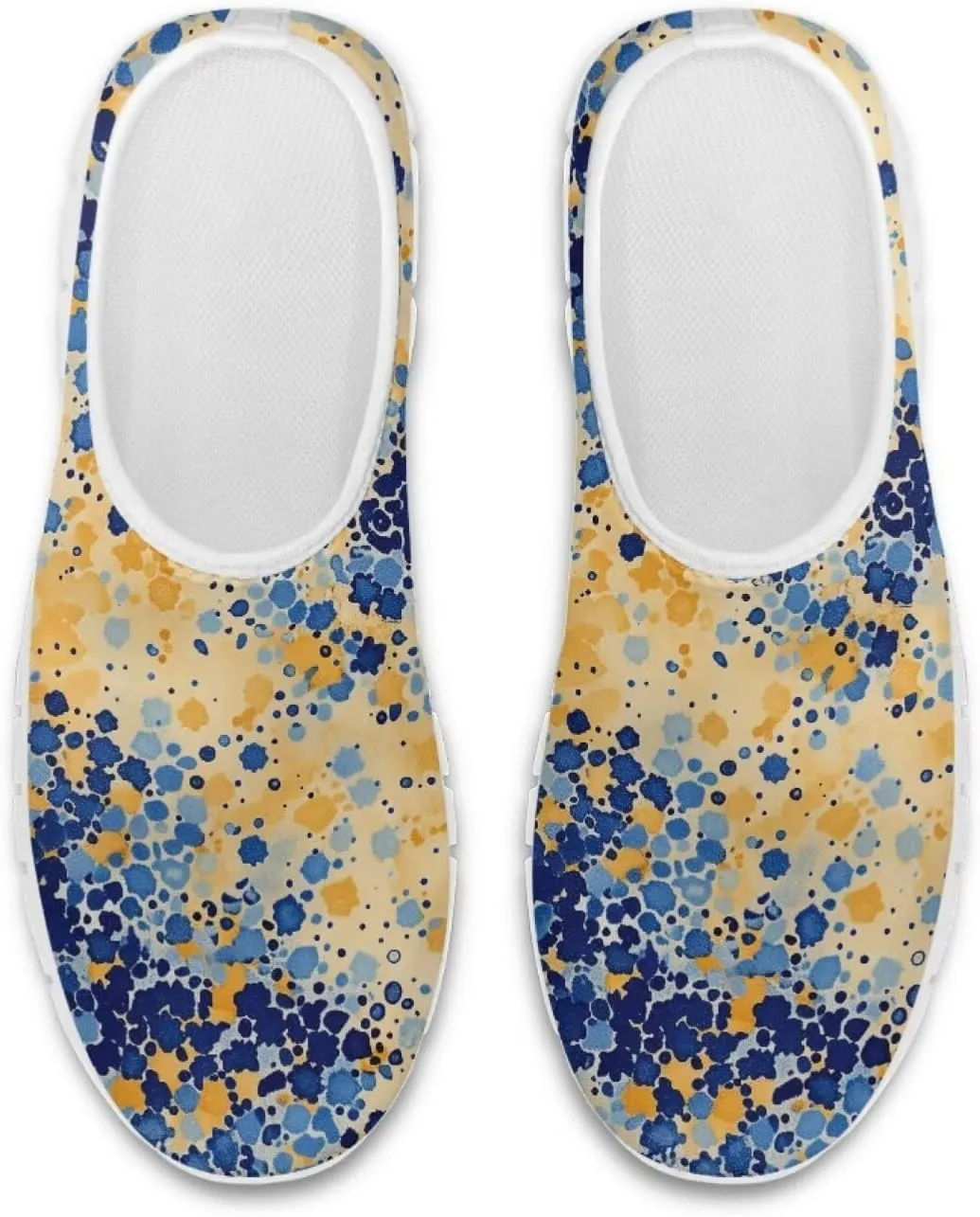 JoyLamoria Bright Blossom Walking Shoes Travel Clog Slip on Causal Loafer with Floral Print Fashion Sneakers for Men Women