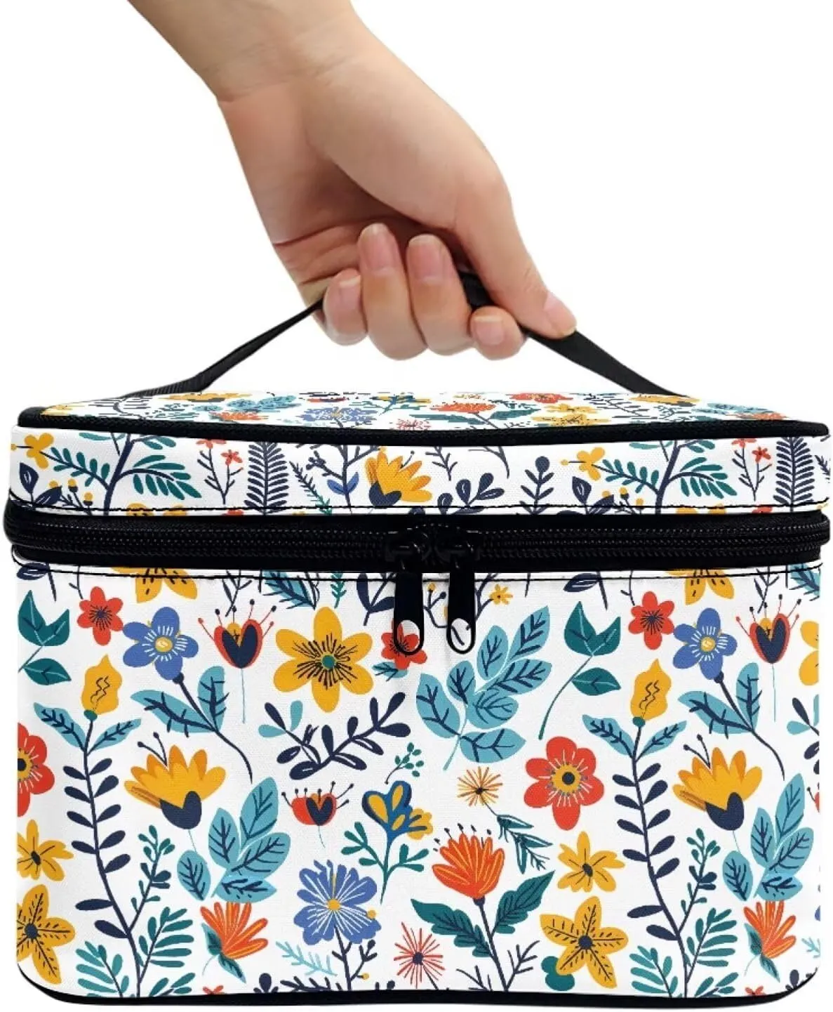 JoyLamoria Makeup Bag Pouch Cosmetic Bag Toiletry Bag Desk Cosmetics Pouch Storage Decor, Flower Blossoms