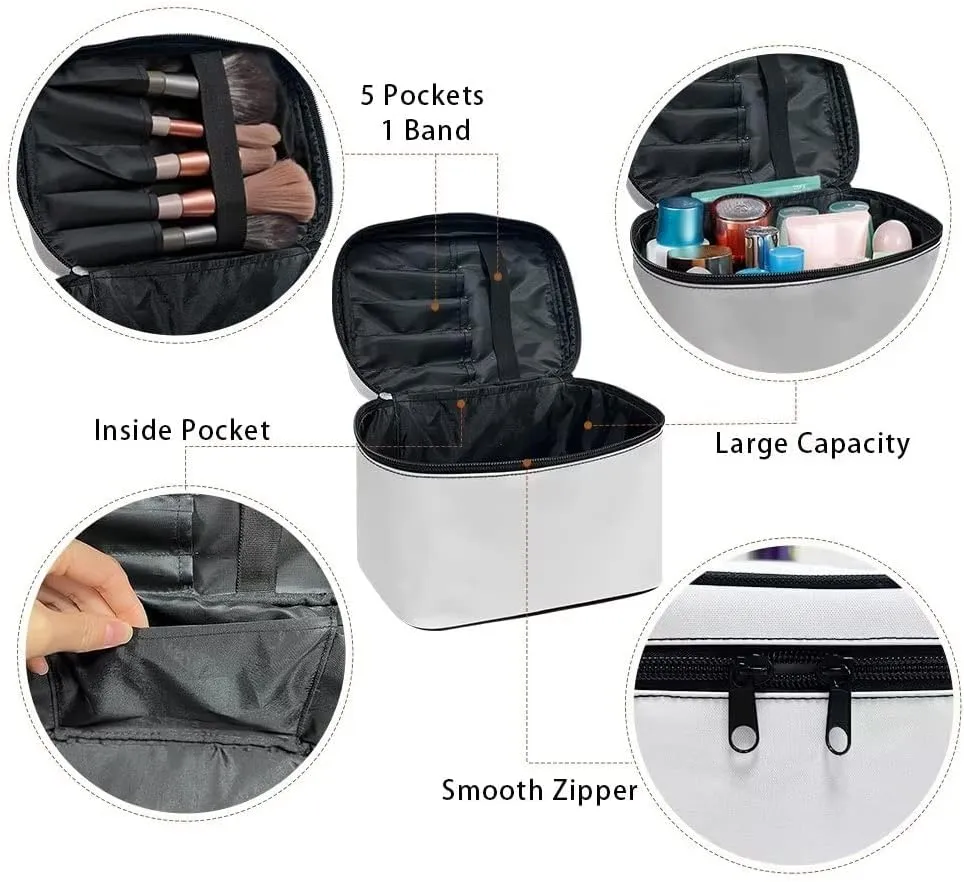 JoyLamoria Makeup Bag Pouch Cosmetic Bag Toiletry Bag Desk Cosmetics Pouch Storage Decor, Flower Blossoms