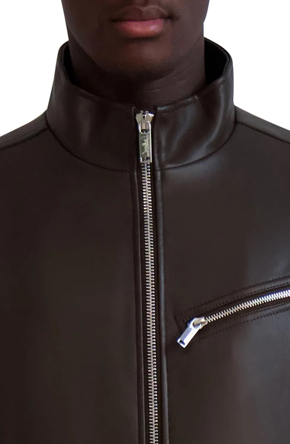 KARL LAGERFELD Paris Men's Faux Leather Biker Jacket