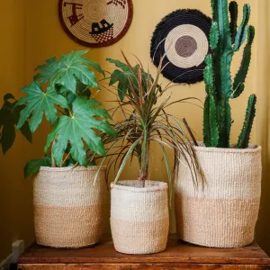 Kenyan Sisal Basket 'Sand and Natural'
