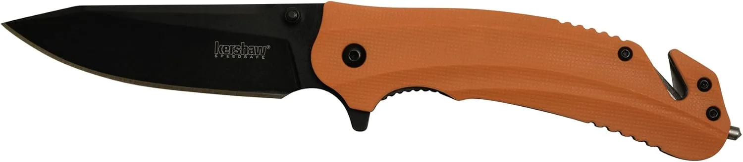 Kershaw Barricade Folding Pocket Knife, Rescue Multifunction Knife