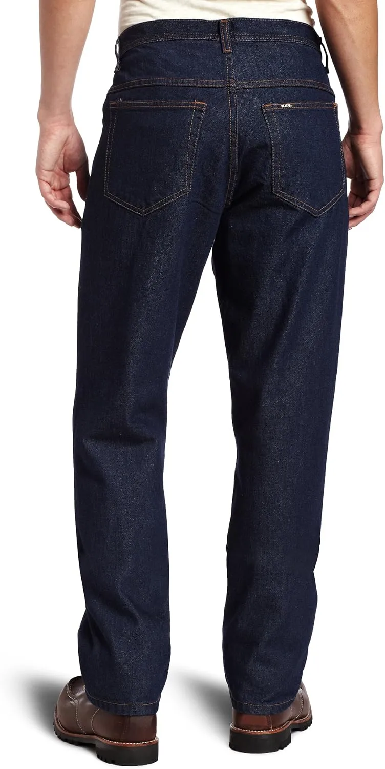 Key Industries Men's Heavy Duty Traditional fit Garment Washed Indigo Denim Jean Big/Tall