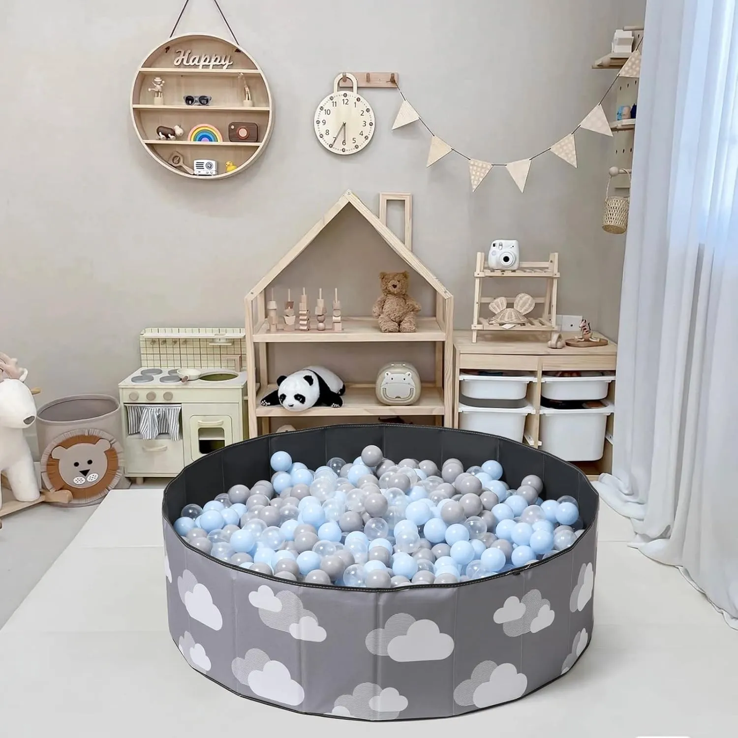 Kids Ball Pit 40Inch Foldable Double Layer Oxford Play Ball Pool with Storage Bag Playpen(Balls Not Included), Gifts for Baby Kids Girls Boys Pets as Play Yard, Baby Playpen, Fence