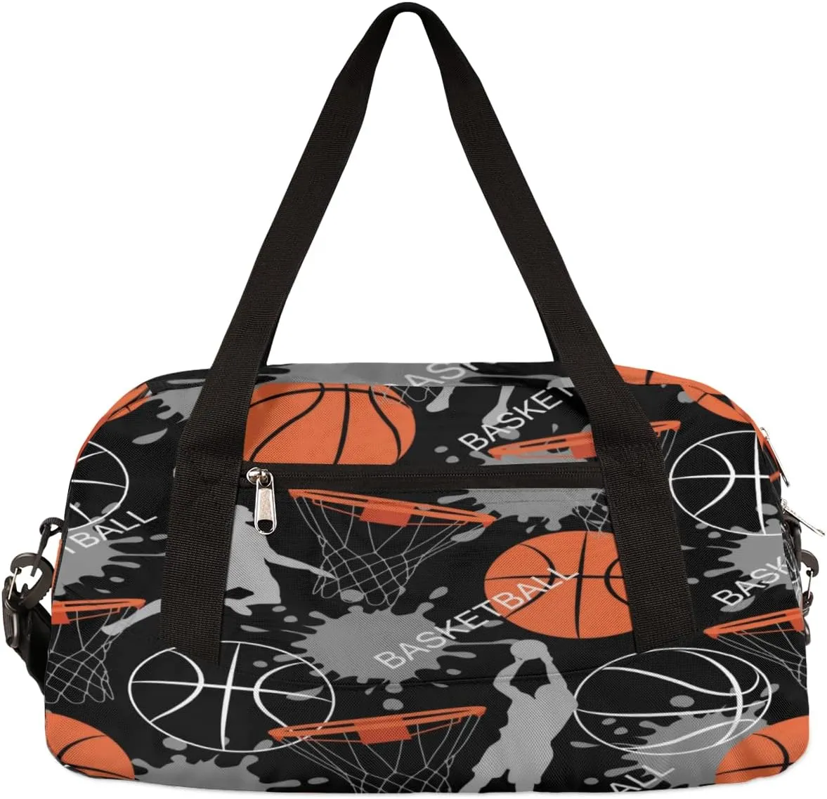 Kids Duffle Bag for Boys Girls Sport Gym Bag Kids Carry-On Bag for School Practice Ballet, Weekender Travel Duffel Bag (basketball)