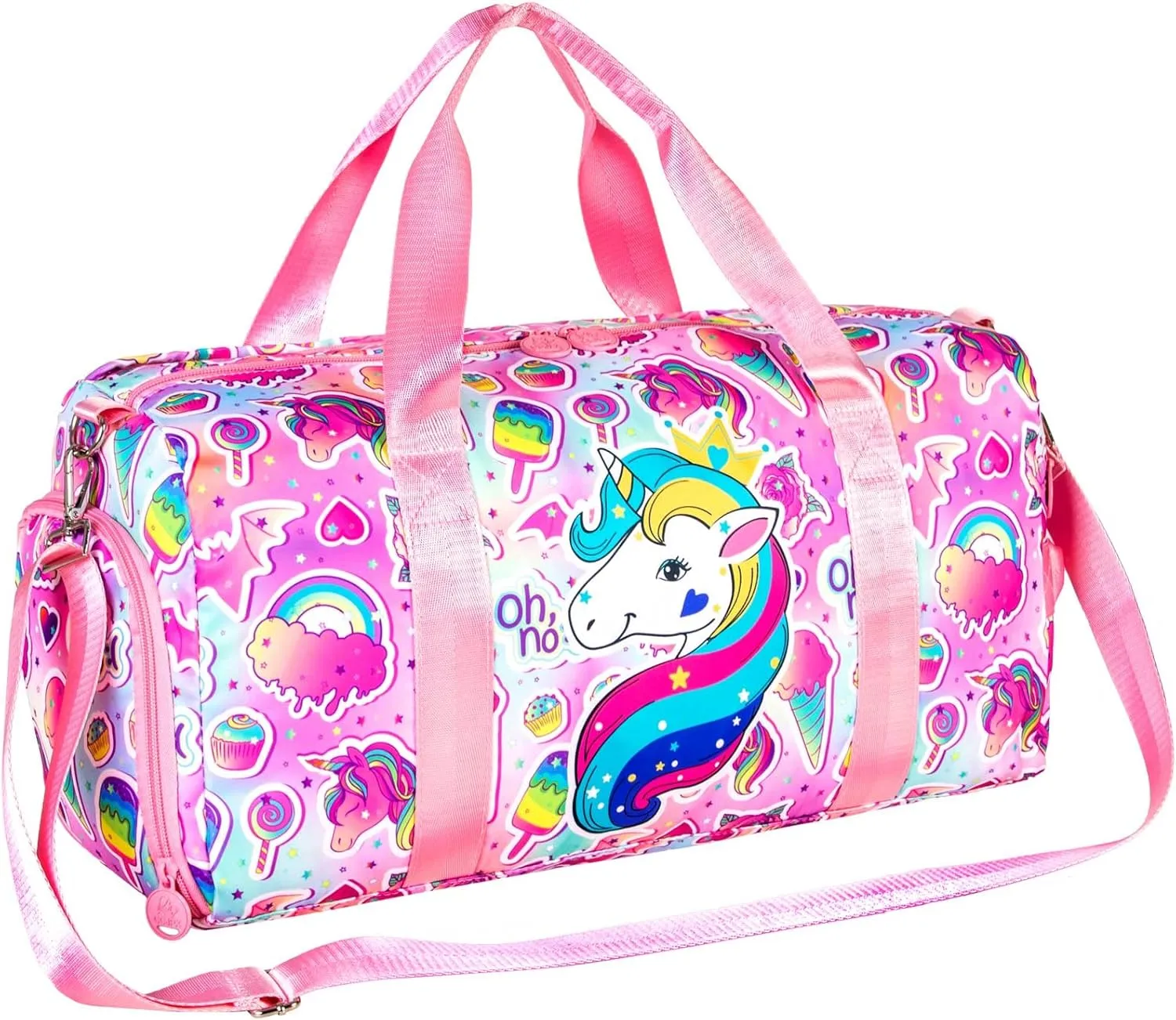 Kids Duffle Bag for Travel, Boys Girls Gym Duffel Bags with Shoe Compartment Little Kid Weekender Overnight Sports Bag Sleepover,Unicorn/Dinosaur/Mermaid