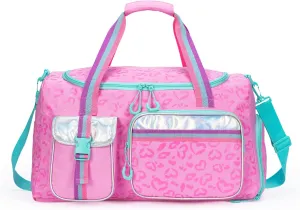 Kids Duffle Bag Girls Women Travel Bag Gifts Overnight Bags for Girls Women Tote Sleepover Gym Dance Bags for Kids with Shoes Compartment